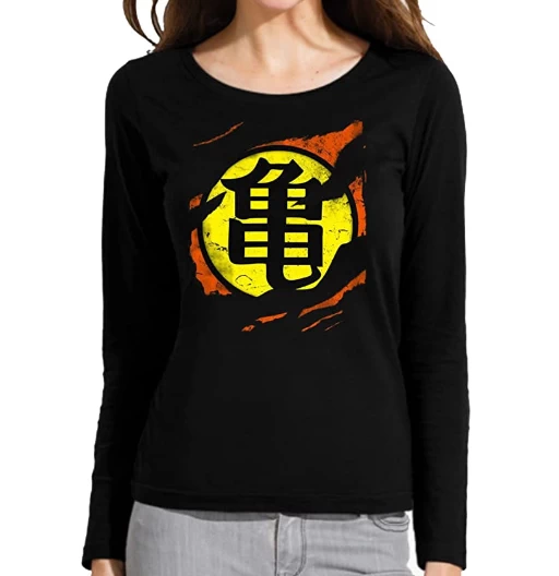 Kanji Kame | Mujer | Manga Larga | Varias Tallas | Camisetas de Dragon Ball