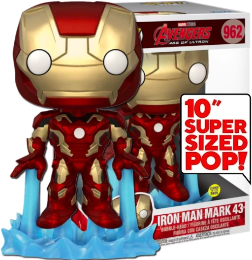Iron Man Mark 43 | 962 | Exclusive Gamestop | Super Size 10" | GITD | (UCM) Avengers: Age of Ultron | Funko POP! Marvel