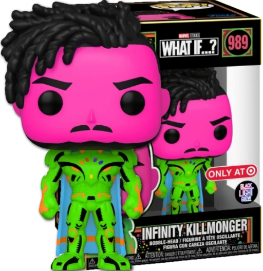 Infinity Killmonger | 989 | Exclusive Target | Black Light | (UCM) What If...? | Funko POP! Marvel