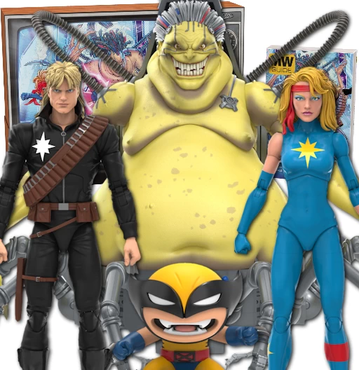 Longshot, Marvel’s Mojo, and Dazzler | 3 Pack | MojoWorld | Extra Wolverine Slug Figure | Hasbro 2022 | Marvel Legends