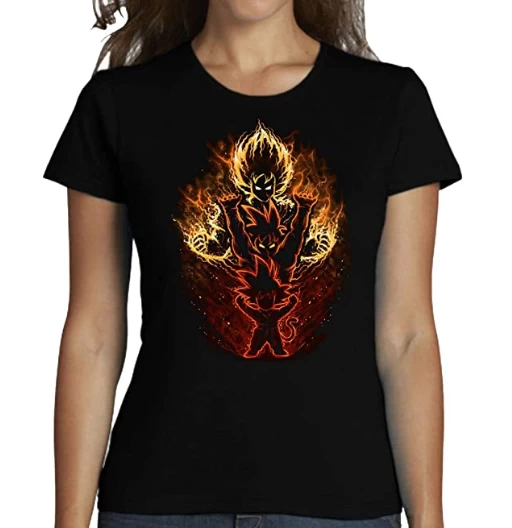 The Saiyan Son Goku | Mujer | Manga Corta | Varias Tallas y Colores | Camisetas de Dragon Ball