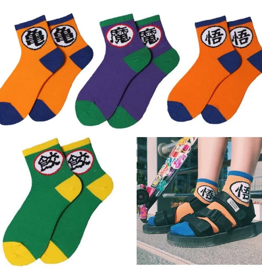 Kanjis Dragon Ball | Calcetines de Tobillo | Invierno | Calcetines y Medias de Dragon Ball
