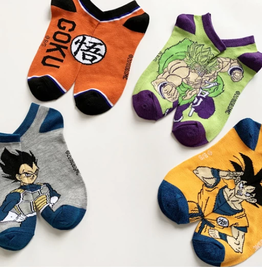 Vegeta, Kanji Goku, Broly y Goku | Calcetines de Tobillo | Calcetines y Medias de Dragon Ball